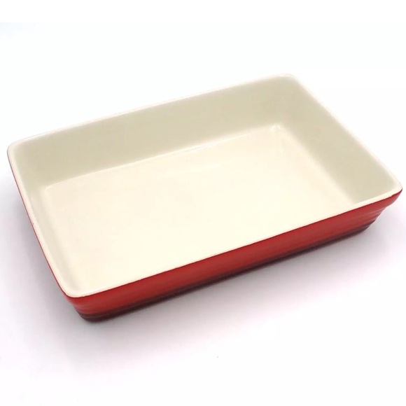 Mayfair & Jackson Casserole Dish Red Rectangle 11" x 7.5" x 2" Bake Microwavable - Picture 6 of 11